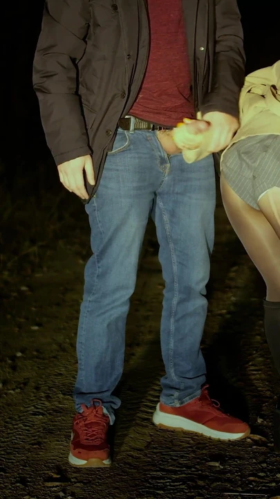 Spectacular moment from "An incredible stranger caught me masturbating in a public park💦"