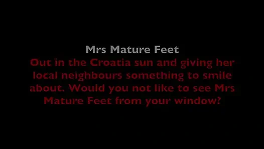 #396 Mrs Mature Feet sitting on her balcony