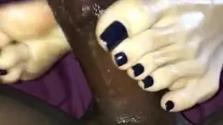 girlfriends amazing white feet footjob