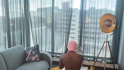 POV-fick meinen ersten BBC in einem hotelzimmer mit fensterblick