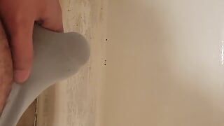 Panty tease turns into piss and cum in the bath