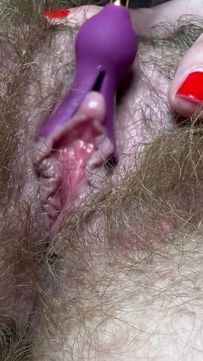 Unforgettable moment from "Close up vibrator orgasm big clit hairy pussy cumming hard"