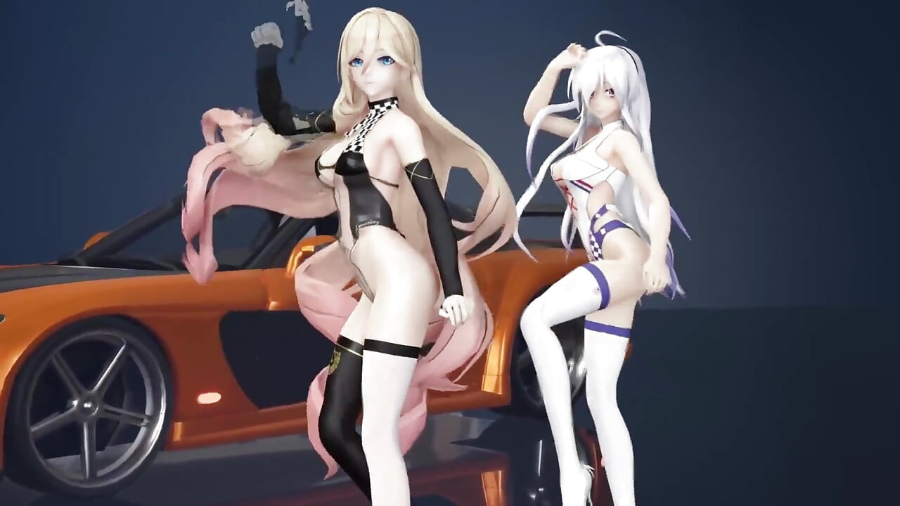 Chocolate Cream Duet Striptease; Black Stockings; White Stockings; Racing Leotards