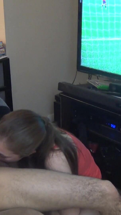 Double Blowjob While He Plays FIFA | Clip 2