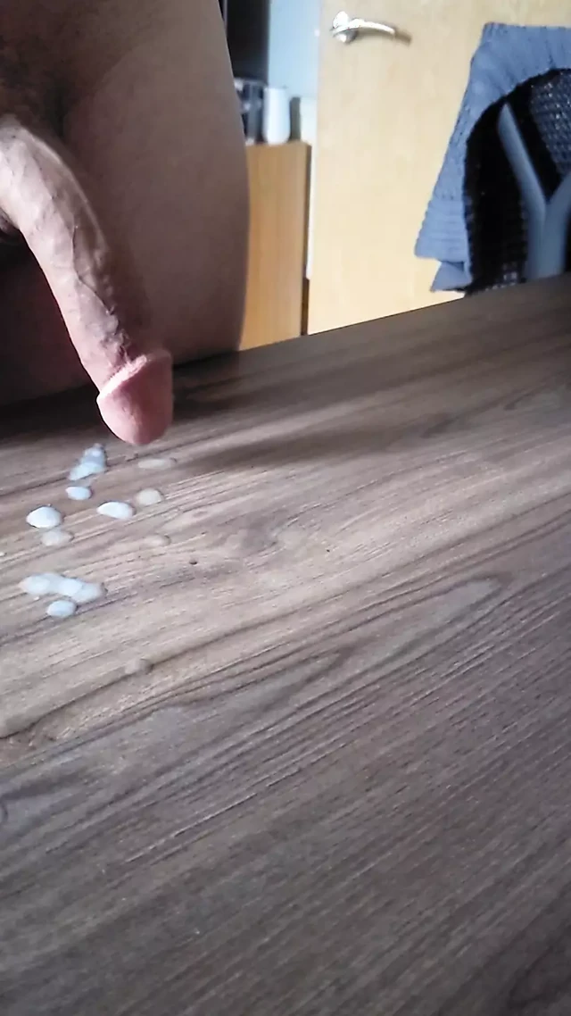 Cum shower on my home office desk