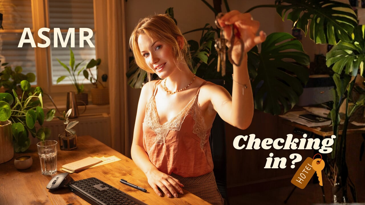 Horny Hotel Receptionist Upgrades More Than Your Room - ASMR Roleplay