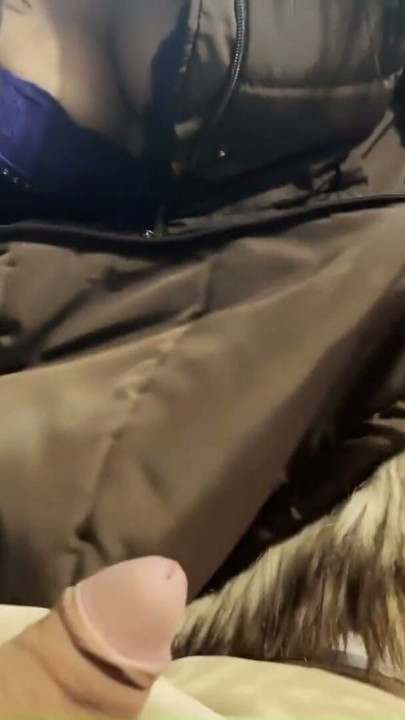 Deepthroat, Masturbation & Cum on My Fur Hooded Downjacket – Satin Fetish in Bed | Clip 2