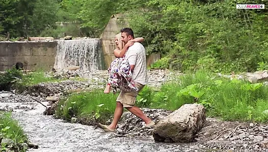 Fucking in the forest in the green nature makes my cunt wet