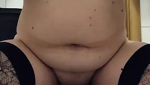 Orgasm control training using a vibrator and a dildo, culminating in an orgasm