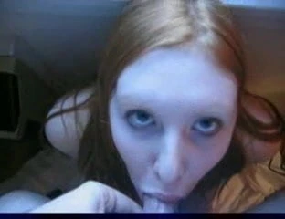 Pretty Redhead Blowjob and Cumshot