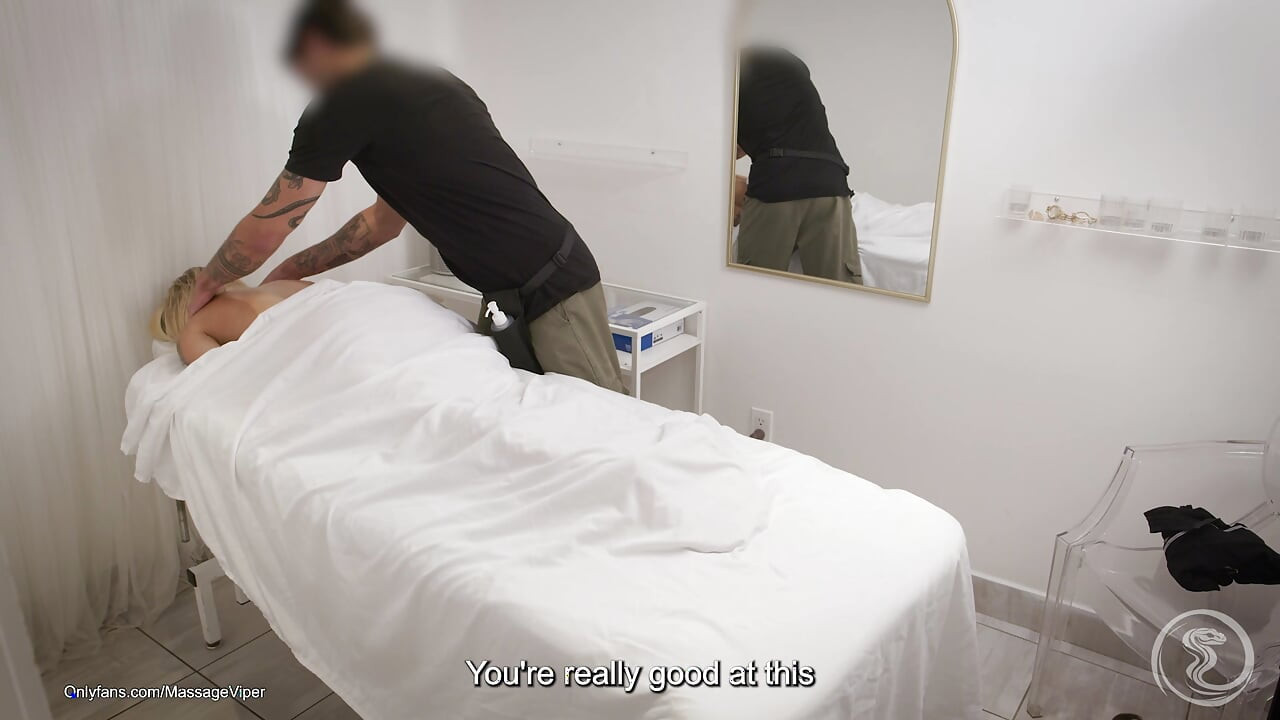 Trophy Wife Tries New Masseur - Bare Tits, Wet Pussy Massage, Blowjob & Body Slide