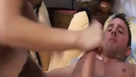 Tatted Blonde German Babe Gets Anal in Vintage FFM Threesome Age Gap