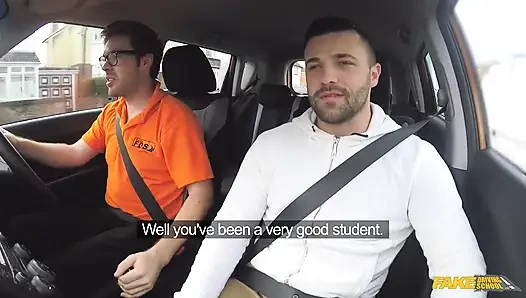 Fake Driving School - горячая брюнетка с большими сиськами Jasmine Jae светит Max в машине и тянет его для секса раком