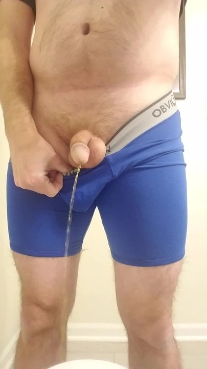 Male peeing frontal view
