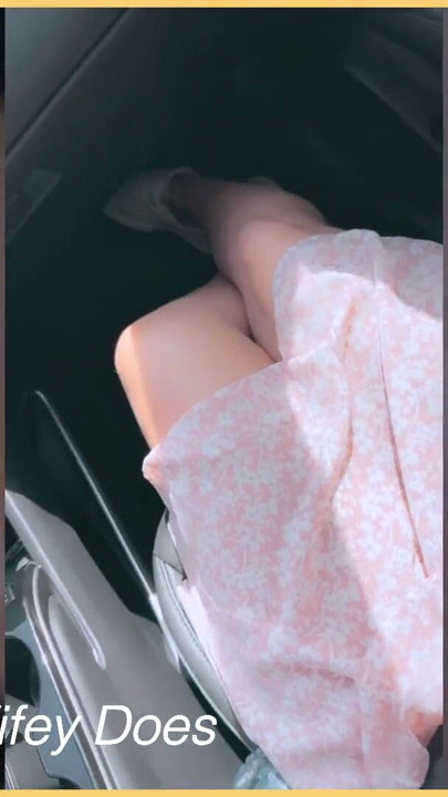 Wifey was so horny on a car ride that she had to flash her tits | Clip 1