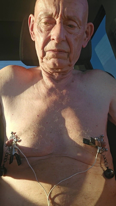 Key moment from "nipple torture with spiked clamps and tens unit"