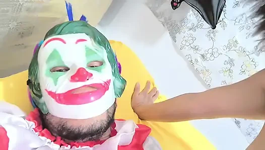 Stepson puts on a mask on Halloween and fucks his stepmother doggy style