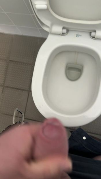 Cum load on the toilet