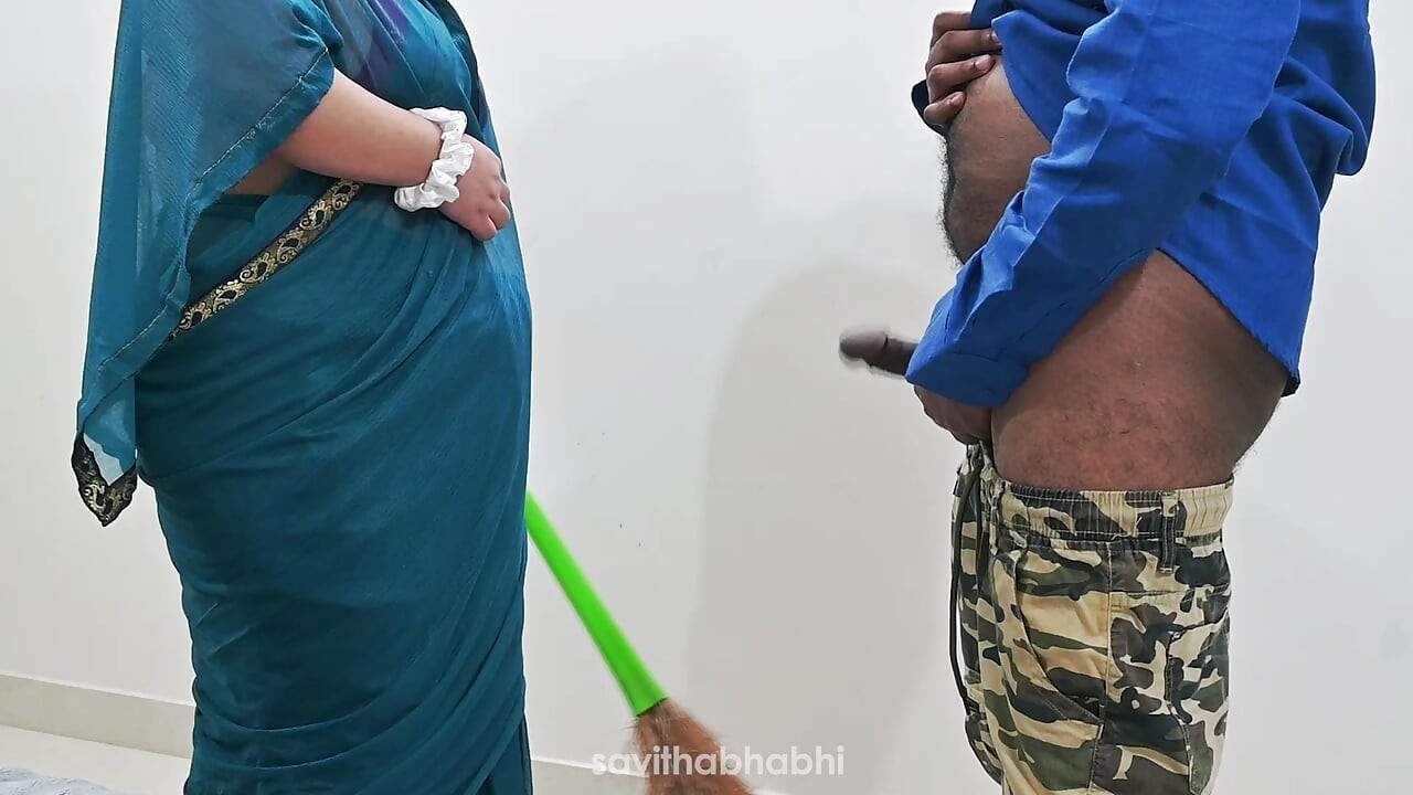 Jerking infront of maid and getting special handjob