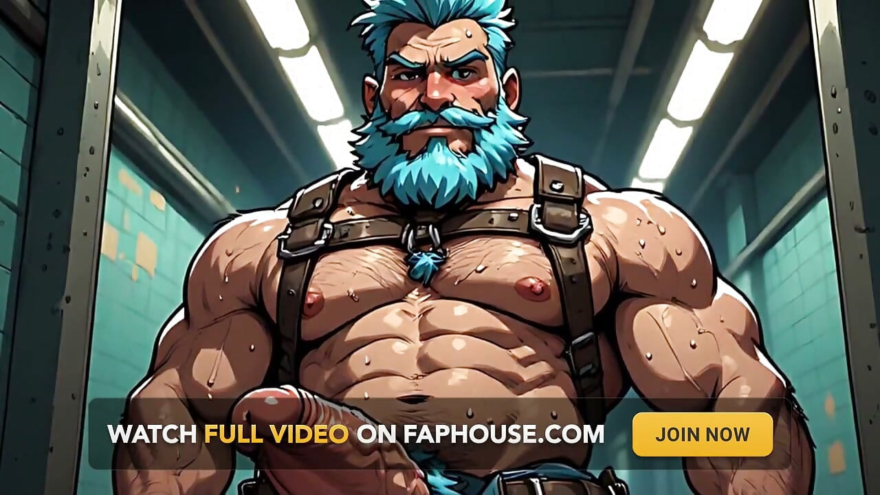 Erotic Ai Art Burly Men in Leather Harnesses