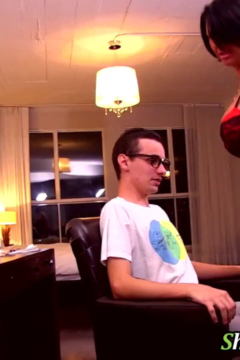 Step-son learns the ropes with big titted step-mommy