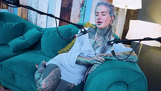 I talk about F - Fear - ASMR podcast SFW talking goth skinny girl dreadlocks tattoo model inked girl