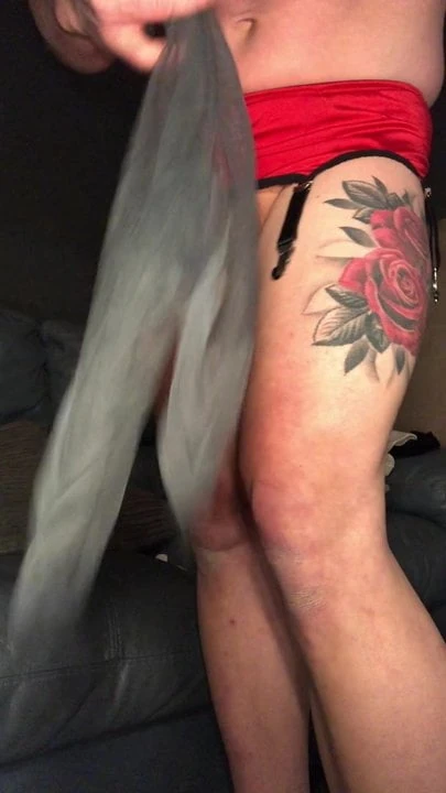 Putting stockings on