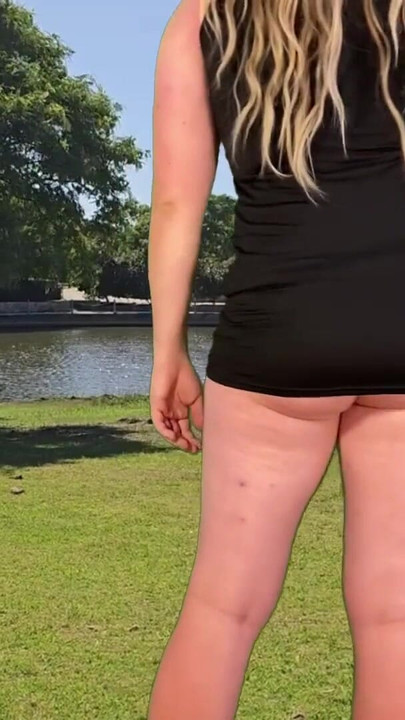 Emotional moment from "Blonde Shemale public masturbation"