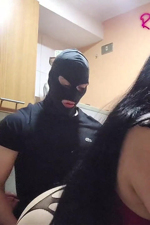 Videos for Fans: a Masked Young Man Fucks Me in the Kitchen and I Enjoy It.