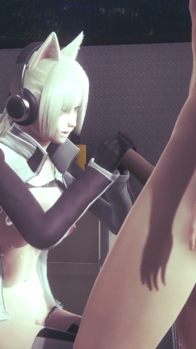 Hentai sansürsüz - seksi kedi kız handjob büyük horoz | Klip 1