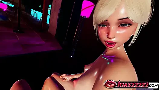 Miyako в бассейне, 3D хентай - дрочка большого хуя, интенсивный мокрый трах сисек и минет без рук до спермы на лицо