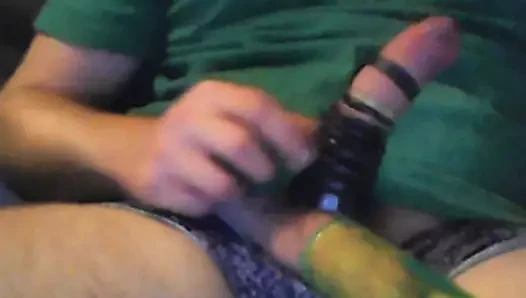 Pump porn video – Balls In Vacuum Pump And Dick With Rings Masturbating With FLeshlight Stroker Toy