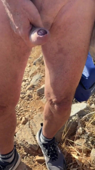 Hike - he naked - she in a string bikini in Greece | Clip 1