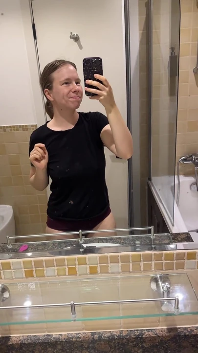 Teen with Braces Brushes Her Teeth
