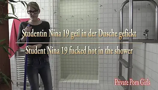 Öğrenci Nina 19 duşta ateşli sikiliyor
