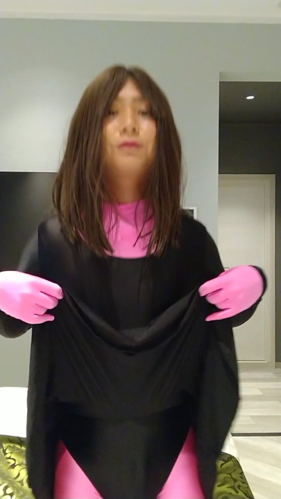 Japanese zentai masturbate crossdresses | Clip 1
