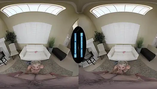 Ölümcül sert sanal gerçeklik - sevimli üniversiteli sarışın erkek arkadaşını yarağınla aldatıyor