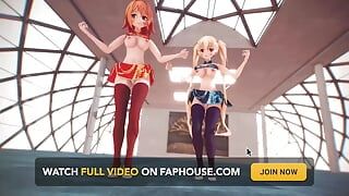MMD R-18, anime, filles qui dansent, clip sexy 304