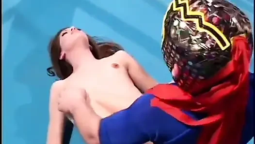 Midget wrestler gets fucked and rode by the brunette babe