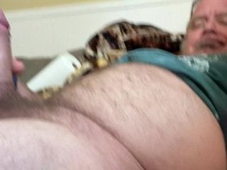 Daddy bear with big uncut dick jerkoff