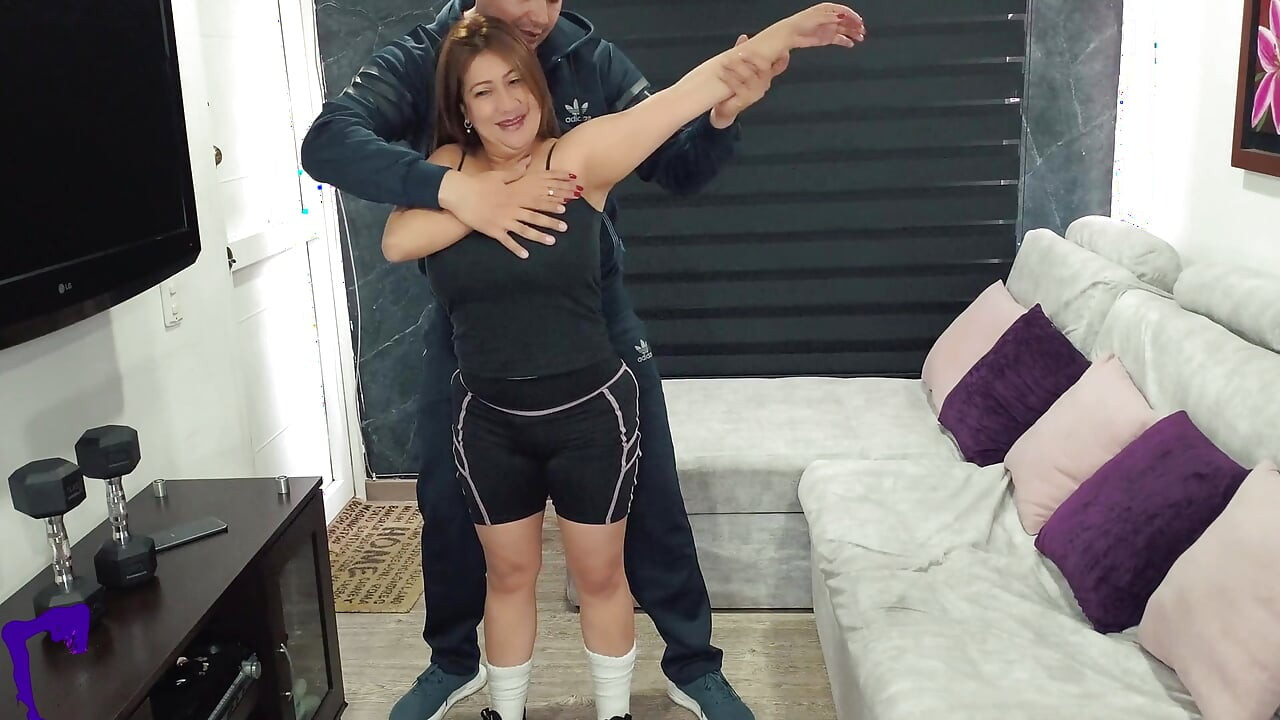 Hot MILF Latina Client Fucks Her Dominant Personal Trainer and Gets a Rough Creampie After Workout