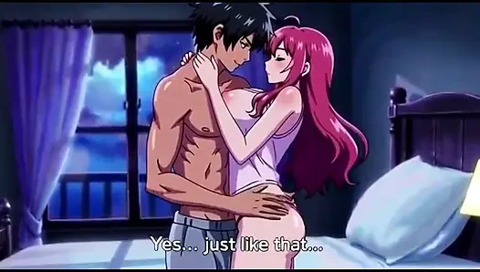 Üvey kız kardeş gece yarısı üvey erkek kardeşinin odasına geliyor 3 boyutlu anime