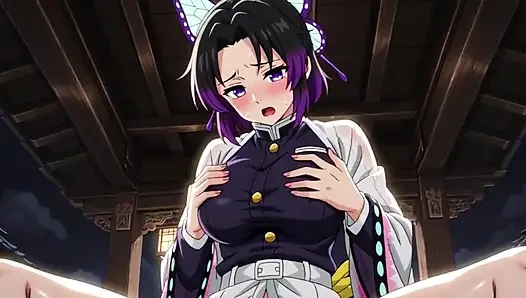 Shinobu, 18 tahun, membuka memeknya yang berbulu dan memeras