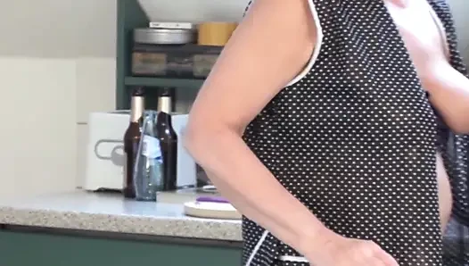 Mature Brunette MILF Gets Pounded Hard on Kitchen Counter
