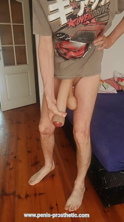 Handjob of a big cock full of cum with big balls