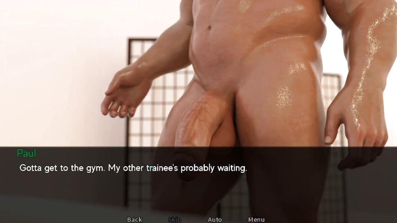 Muscular daddy naughty trainer has his reward.