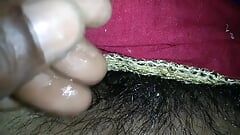 fingering in saree