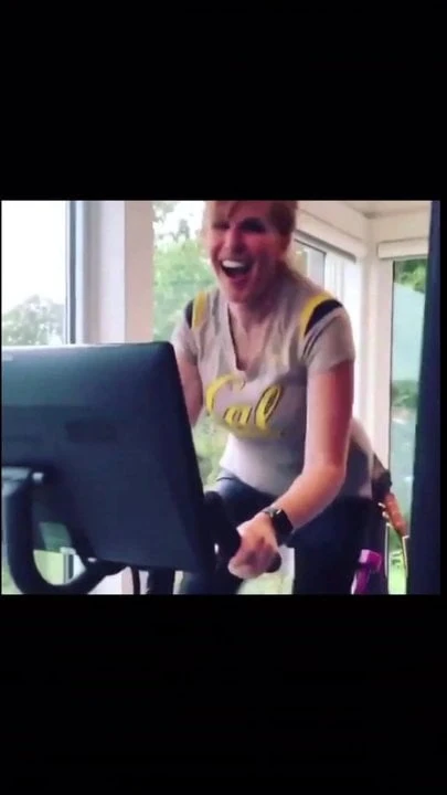 Lusty Busty Liz in her Peloton