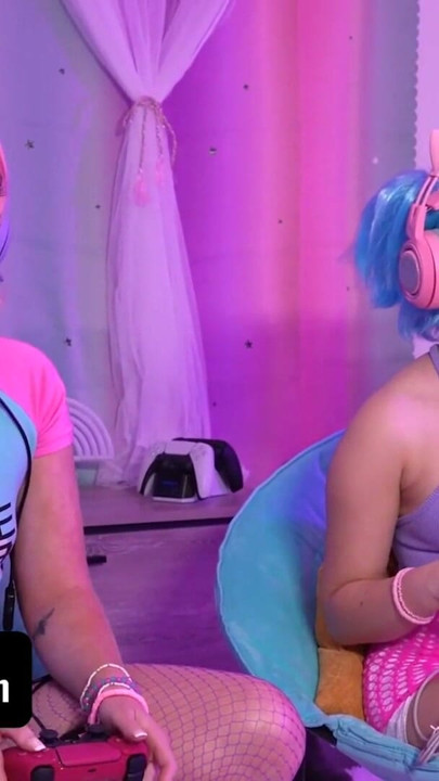 Gamer Girls Leana Lovings & Krissy Knight Get Their Juicy Pussies Fucked While Playing - TeamSkeet | Clip 1