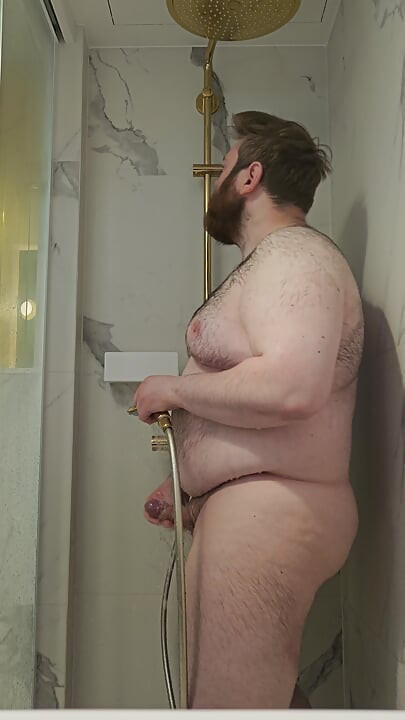 Chub showering in Poland